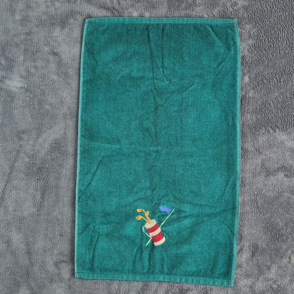 Green Golf Bag Embroidered Cotton Towel-PRE-OWNED